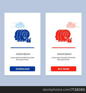 Idea, Share, Transfer, Staff Blue and Red Download and Buy Now web Widget Card Template