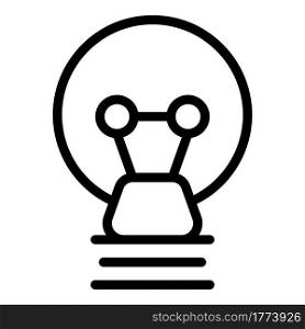 Idea smart lightbulb icon. Outline Idea smart lightbulb vector icon for web design isolated on white background. Idea smart lightbulb icon, outline style