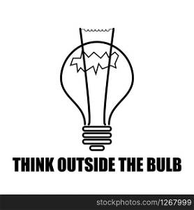 idea think outside the bulb black white colours