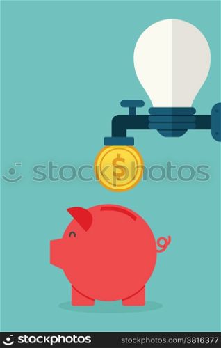Idea to money, vector