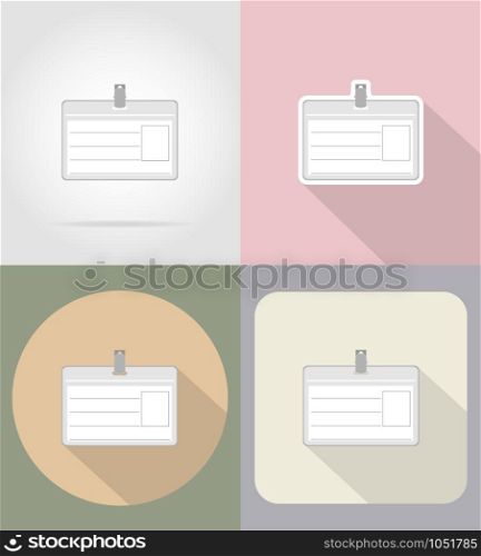 identification card flat icons vector illustration isolated on background