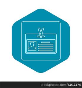 Identification card icon in outline style isolated vector illustration. Identification card icon outline