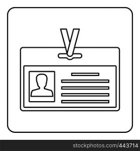 Identification card icon in outline style isolated vector illustration. Identification card icon outline