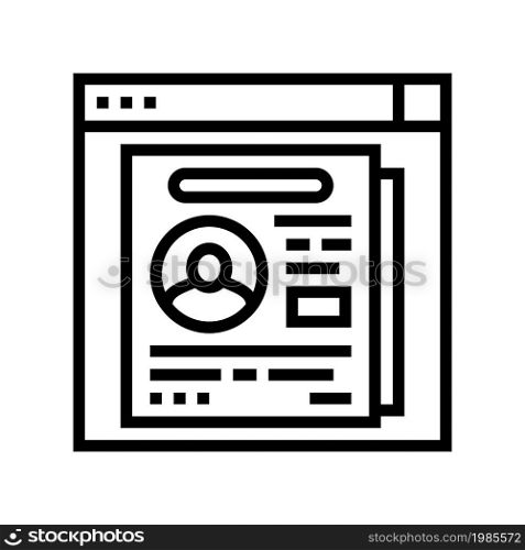 identity company employee line icon vector. identity company employee sign. isolated contour symbol black illustration. identity company employee line icon vector illustration