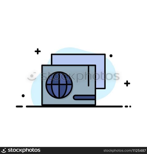 Identity, Pass, Passport, Shopping Business Logo Template. Flat Color