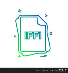 IFFI file type icon design vector