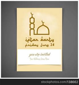 Iftar party invitation card design vector