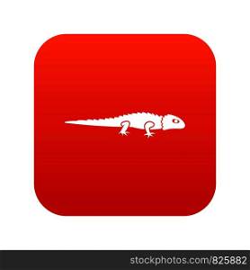 Iguana icon digital red for any design isolated on white vector illustration. Iguana icon digital red