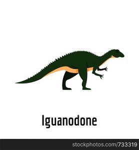 Iguanodone icon. Flat illustration of iguanodone vector icon for web.. Iguanodone icon, flat style.