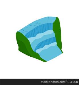 Iguassu Falls icon in isometric 3d style on a white background. Iguassu Falls icon, isometric 3d style