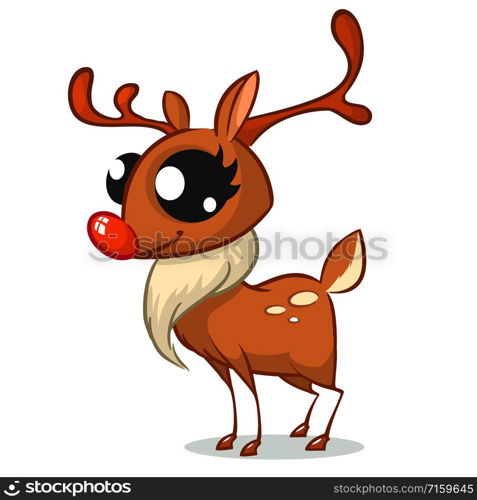 Iillustration of a happy cartoon Christmas Reindeer. Vector character