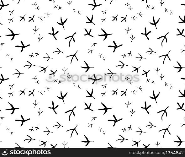 Iillustration of black traces of birds, seamless wallpaper