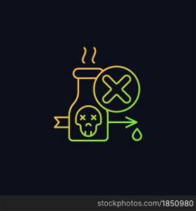 Illegal poison hunting gradient vector icon for dark theme. Prohibit poisonous and toxic substances usage. Thin line color symbol. Modern style pictogram. Vector isolated outline drawing. Illegal poison hunting gradient vector icon for dark theme