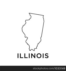 Illinois map icon design trendy