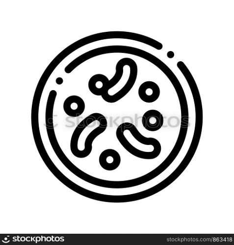 Illness Disease Bacteria Vector Thin Line Icon. Unhealthy Bacteria Parasite In Flask Linear Pictogram. Chemical Microbe Type Infection Microorganism Bacteriology Contour Monochrome Illustration. Illness Disease Bacteria Vector Thin Line Icon