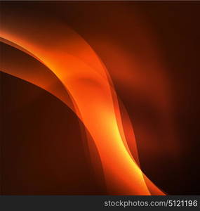 Illuminated neon waves. Vector abstract illuminated neon waves