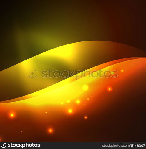 Illuminated neon waves. Vector abstract illuminated neon waves