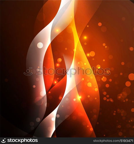 Illuminated neon waves. Vector abstract illuminated neon waves