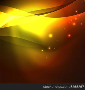 Illuminated neon waves. Vector abstract illuminated neon waves