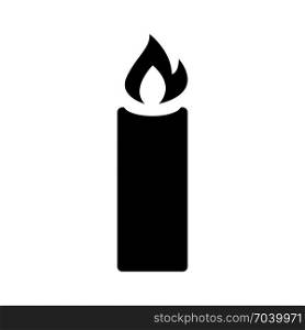 Illuminating tall candle, icon on isolated background