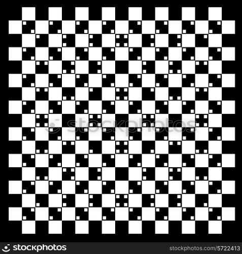 illusion of volume in black and white squares