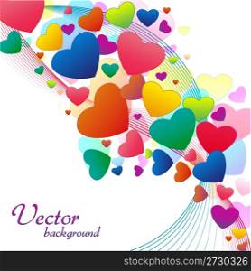 illustartion of abstract vector background with hearts and swirls
