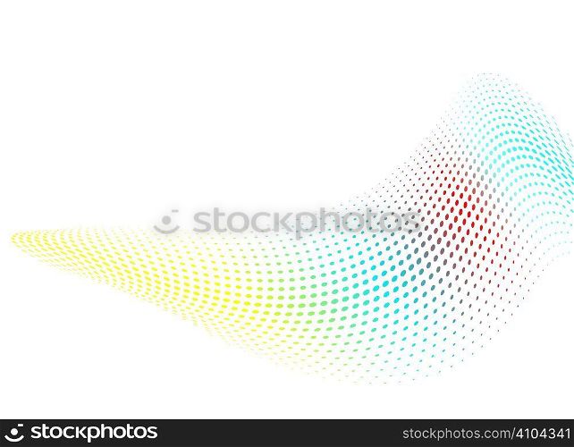 Illustrated abstract background with a wave rainbow effect