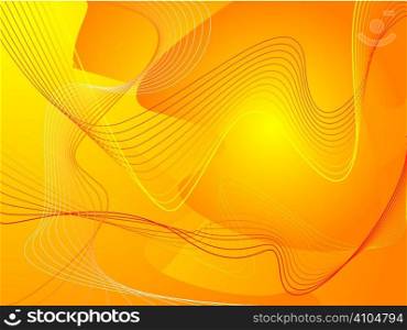 Illustrated abstract background with wavey red and white stroke