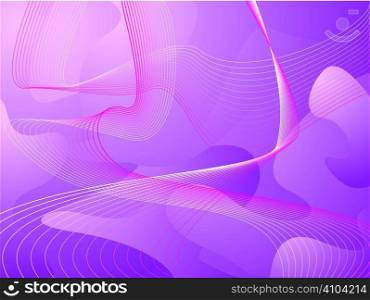 illustrated abstract purple background with flowing lines in white and pink
