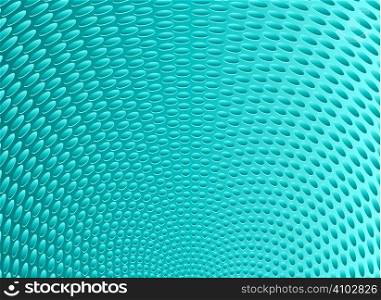 Illustrated background with oval shapes in perspective in blue and cyan