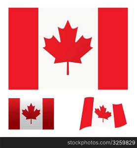 Illustrated collection of flag icon set for canada