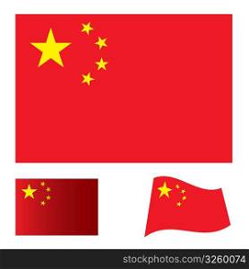 Illustrated collection of flag icon set for china