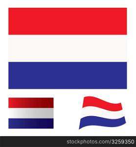 Illustrated collection of flag icon set for holland