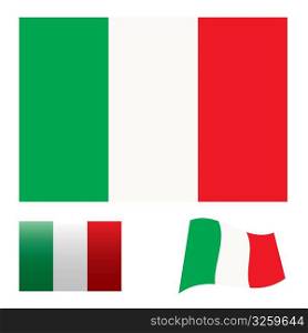 Illustrated collection of flag icon set for italy