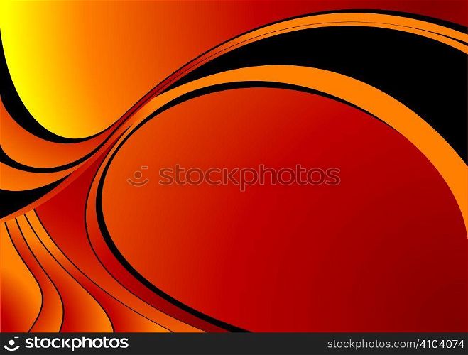 Illustrated colorful background with copy space in orange