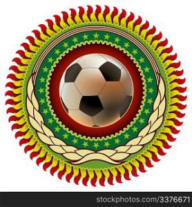 Illustrated colorful stylish football emblem