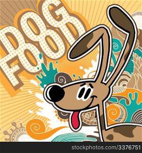 Illustrated comic dog food background