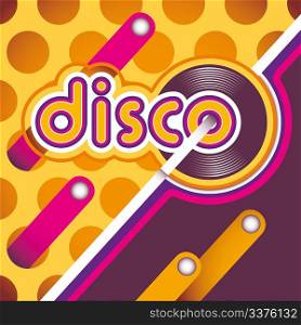 Illustrated disco background in color