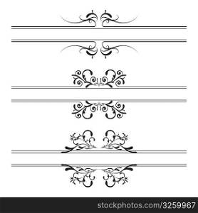 Illustrated floral black and white elements banner and copy space
