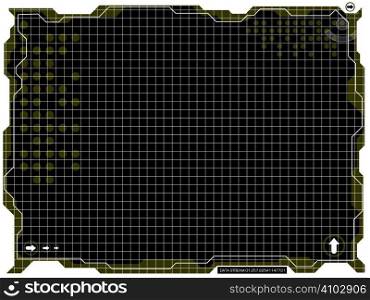 Illustrated futuristic background with circuit board type markings