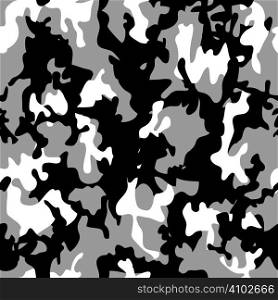 Illustrated grey and black camouflage background with a seamless design