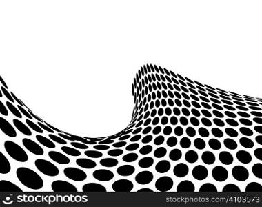 Illustrated half pipe wave in black and white dots