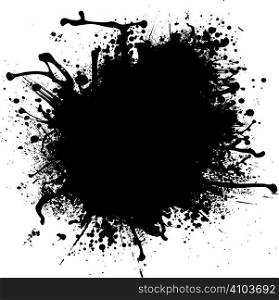 Illustrated ink splat in mono black and white with room for your own text