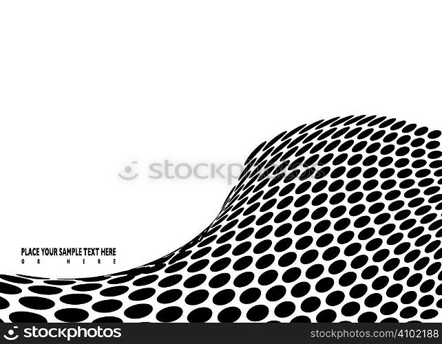 illustrated ocean wave in an abstract style with circles and lots of copy space