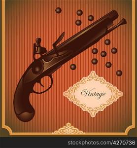 Illustrated old gun