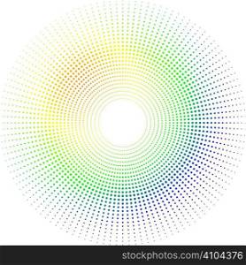 Illustrated rainbow sun made out of a circular design radiating out