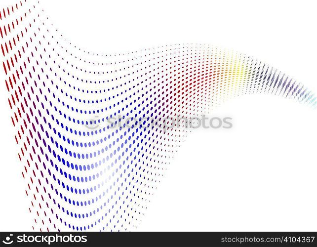 Illustrated rainbow wave made out of a vignette of circles