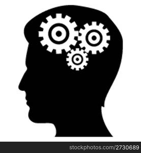 illustratin of mechanics of human mind on isolated background