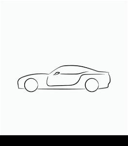 Illustration abstact sportcar(profile) isolated on white background - vector