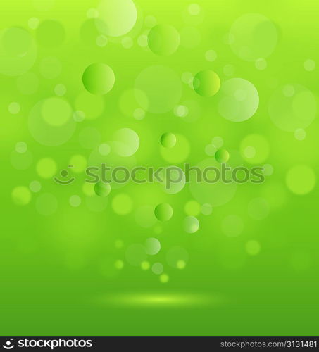 Illustration abstract background green lights - vector